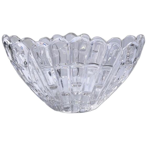 Vintage LEAD CRYSTAL Bowl Handcrafted in Bulgaria 8 x 5.5 inches - Picture 1 of 13
